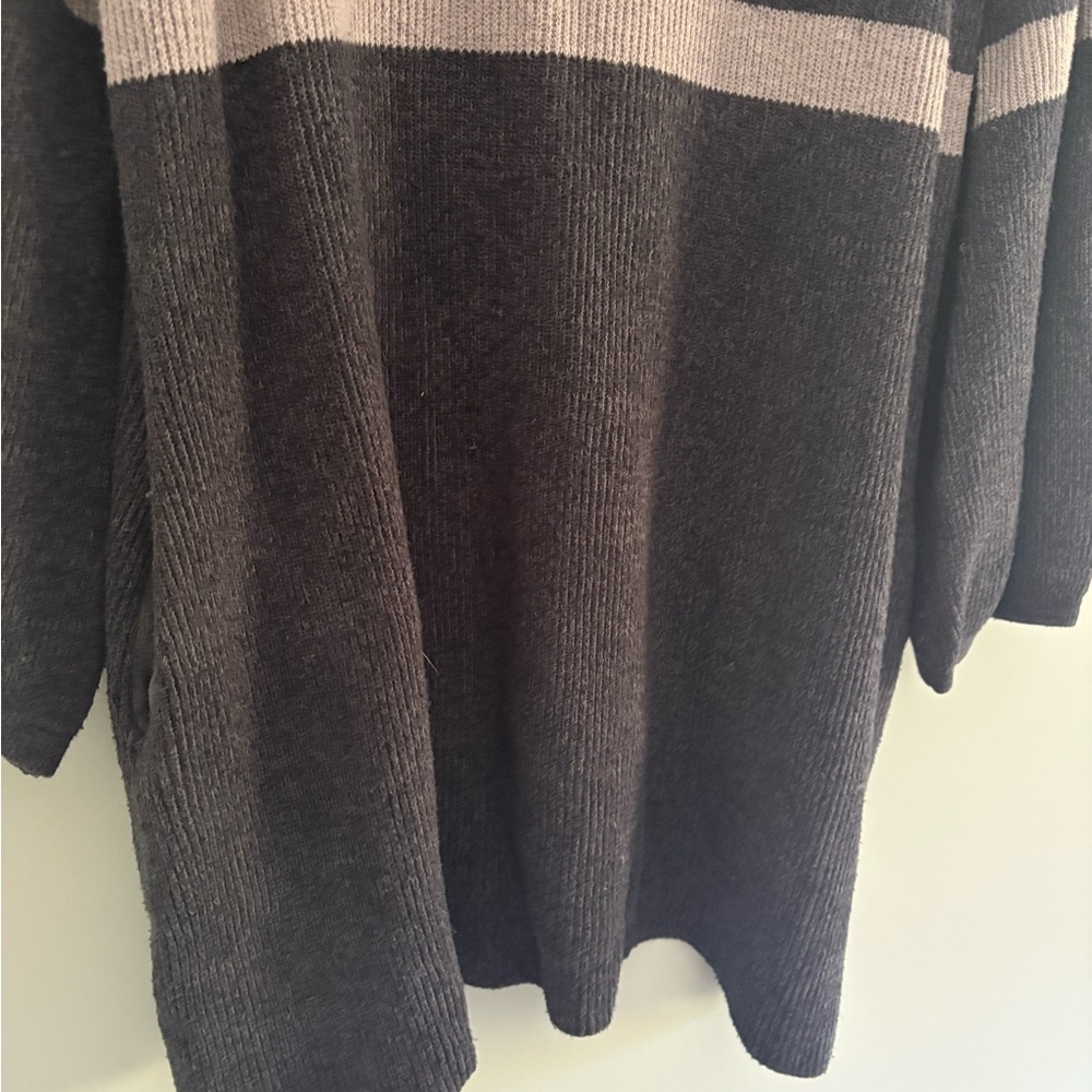 Free People Black and Gray Striped Mini Dress - Picture 10 of 14